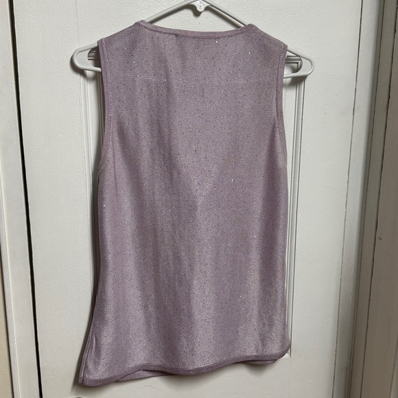 White House Black Market Sparkling Lilac Drape Neck Blouse - Picture 5 of 5